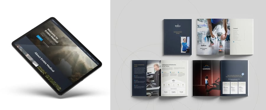 Tablet and paperbacks with content from Embla Medical Tablet and paperbacks with content from Embla Medical