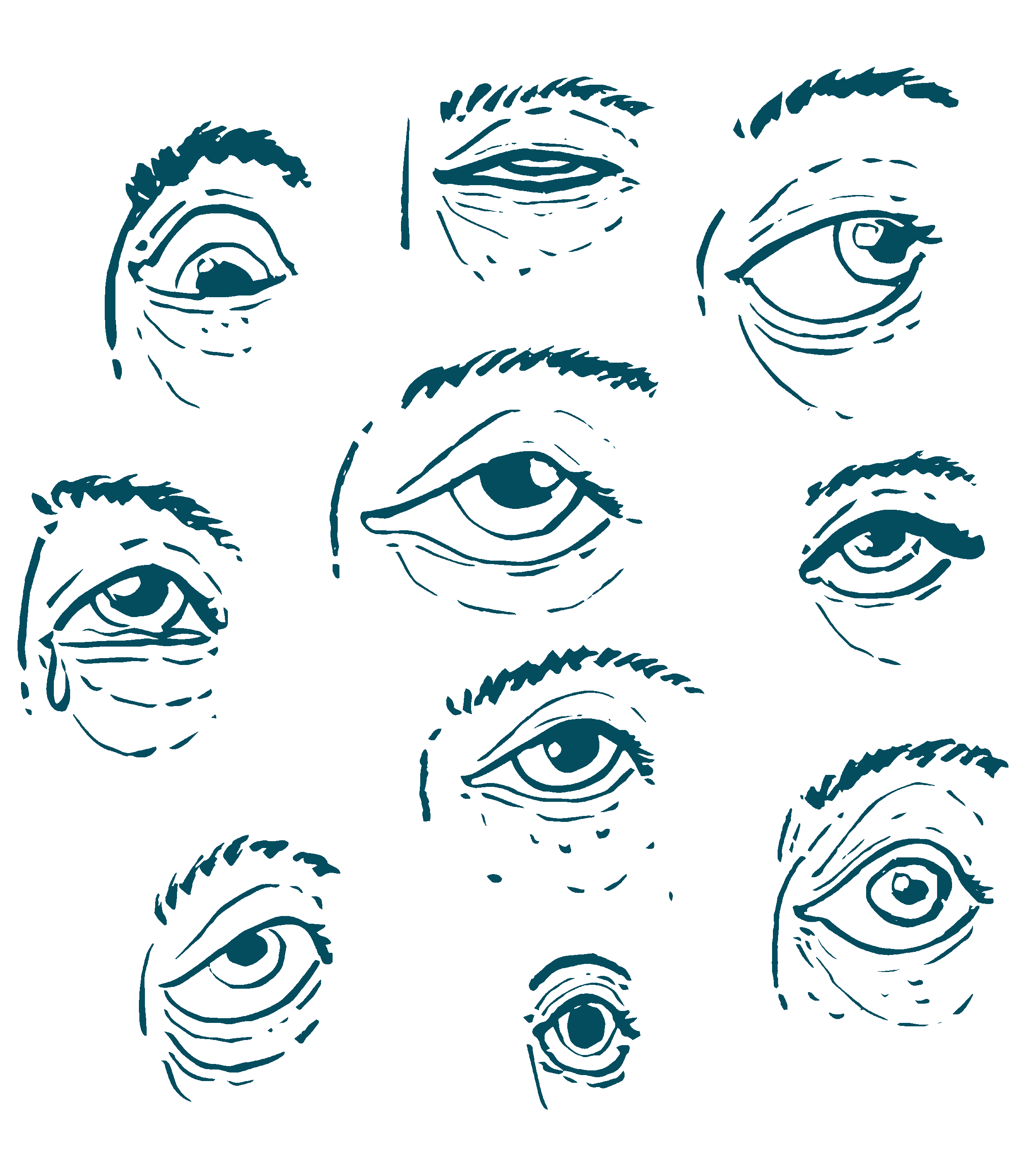 Illustration of several eyes