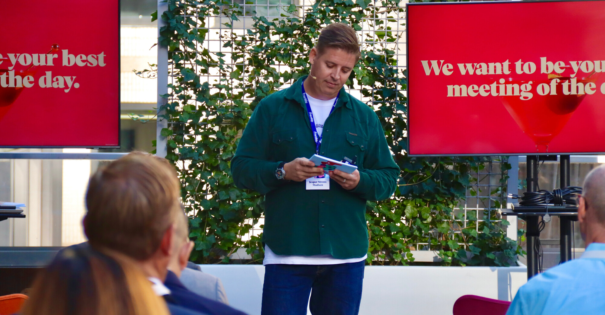 Jesper Strøm Madsen speaking at the Frankly Networking Event New York