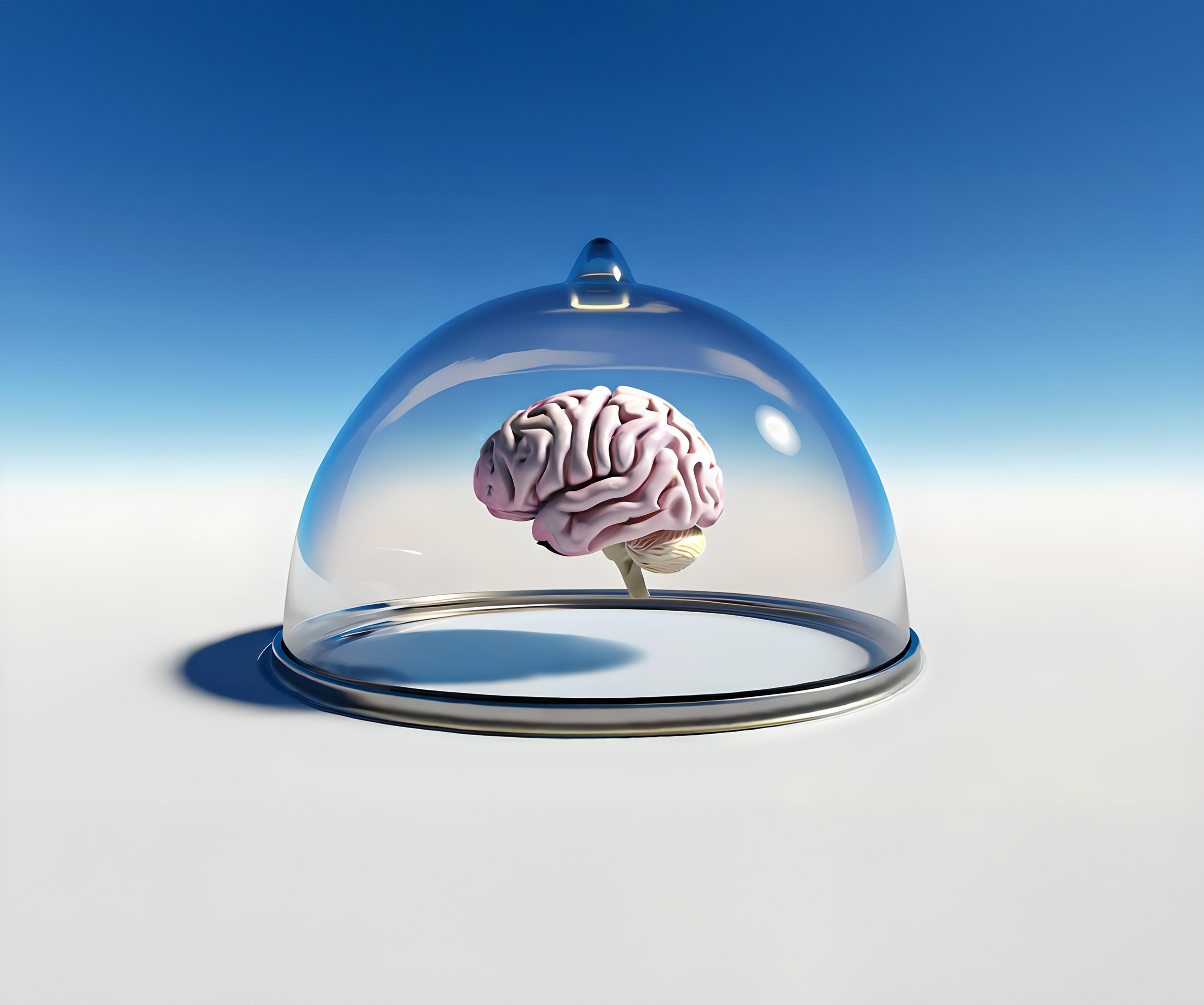 brain in glass dome